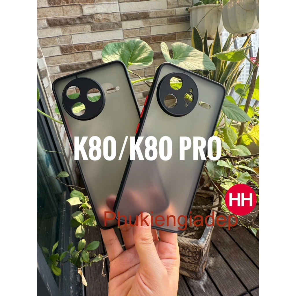 Ốp lưng nhám Xiaomi Redmi K80 , K80 Pro viền dẻo, lưng cứng (đen)