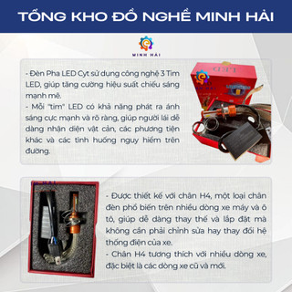 Đèn Pha Led Cyt 3 Tim Led Có Chân Đổi H4 Và M5 Siêu Sáng