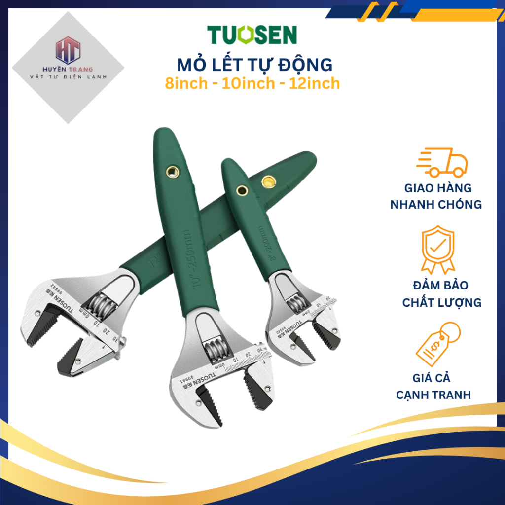 Mỏ lết tự động chính hãng TUOSEN 8inch 10inch 12inch , mỏ lết lắc tự động