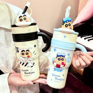 Ly giữ nhiệt ShinChan 1200ml inox 316L bình giữ nhiệt cao cấp có quai xách ống hút dễ thương