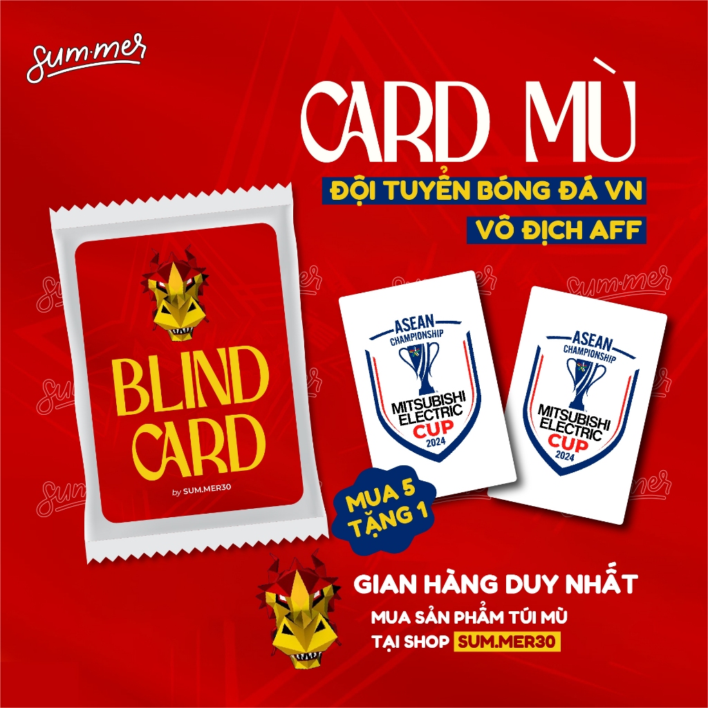 Túi Mù Ảnh Bo Góc Cầu Thủ VN – Sưu Tầm AFF Cup – Có Bọc Bảo Vệ