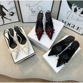  Giày cao gót nữ 7p - Lt07- Sục hậu khoá nơ Tiểu Thư Da bóng hottrend 