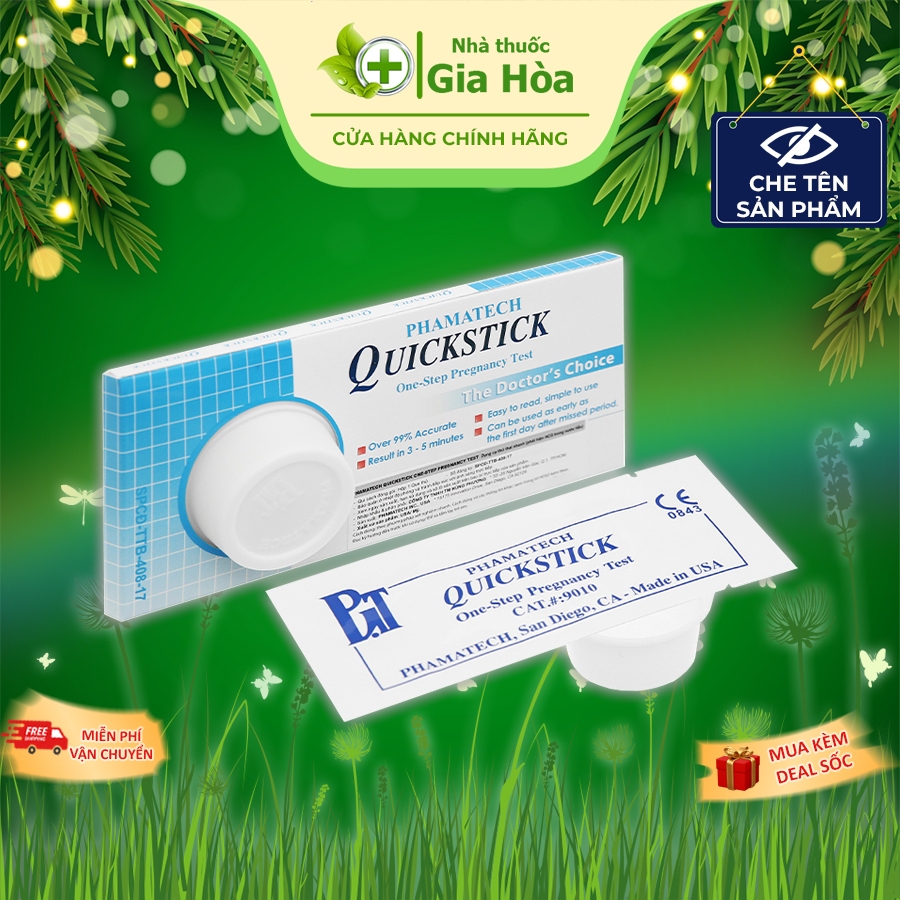 [CHÍNH HÃNG] Que thử thai Quickstick HCG Pregnancy Test (Nhập khẩu Mỹ) - Dụng cụ test phát hiện thai