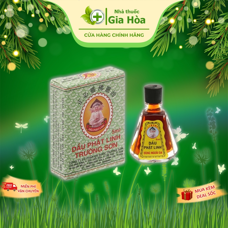 Dầu Phật Linh 5ml (Lớn) giảm cảm ho, sổ mũi, nhức đầu, đau bụng, chóng mặt, mỏi tay chân, say sóng khi đi tàu xe
