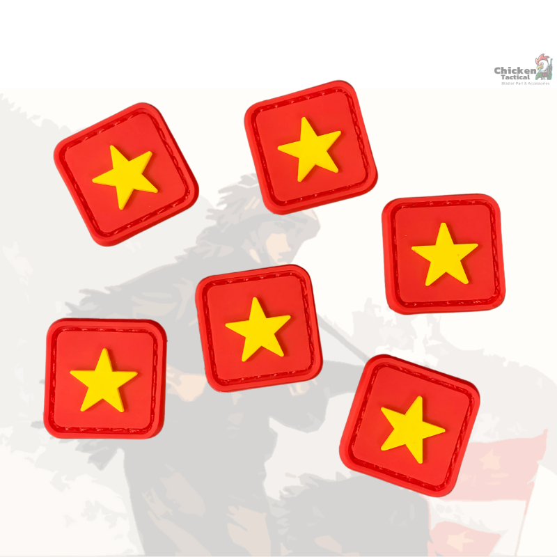 Patch cờ Việt Nam nhựa PVC patch dán velcron