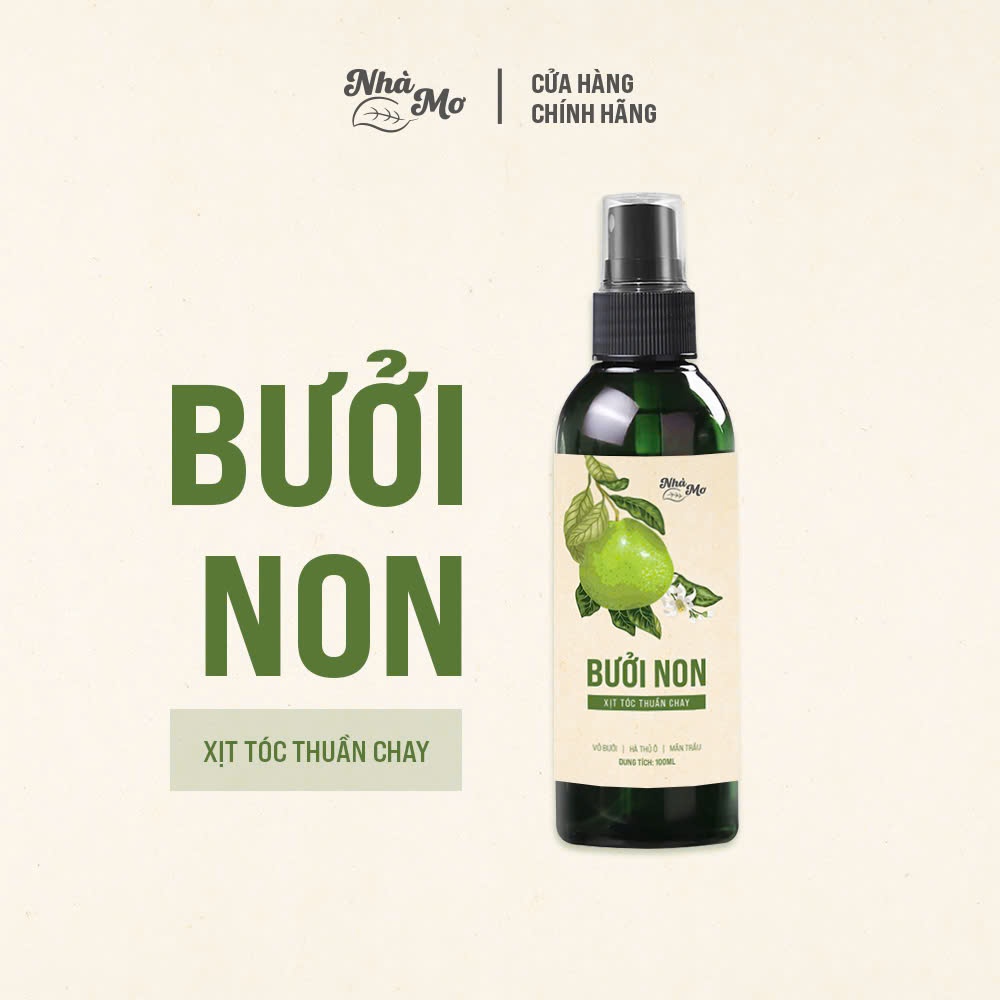 Xịt bưởi mọc tóc, xịt dưỡng tóc giúp kích mọc, giảm gãy rụng, thơm tóc Nhà Mơ 100ml