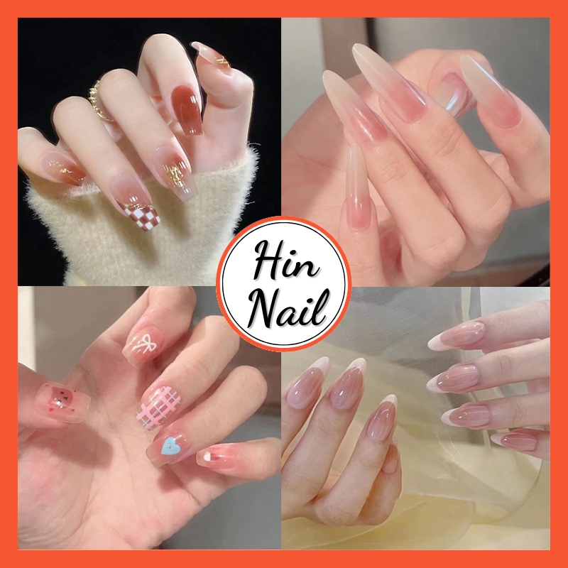 Móng Tay Giả Hin Nail 24 Móng Freesize Kèm Phụ Kiện Gắn nail