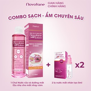 Bộ nước rửa và dưỡng mắt Novotane Exteen 250ml & 2 Nước mắt nhân tạo dưỡng ẩm mắt NovotaneUltra