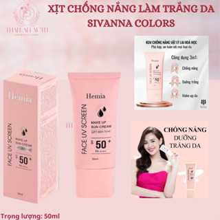 Kem chống nắng Hemia nâng tone trắng da kiềm dầu cho da dầu mụn da khô da nhạy cảm nhập khẩu chính hãng Hàn Quốc 50ml
