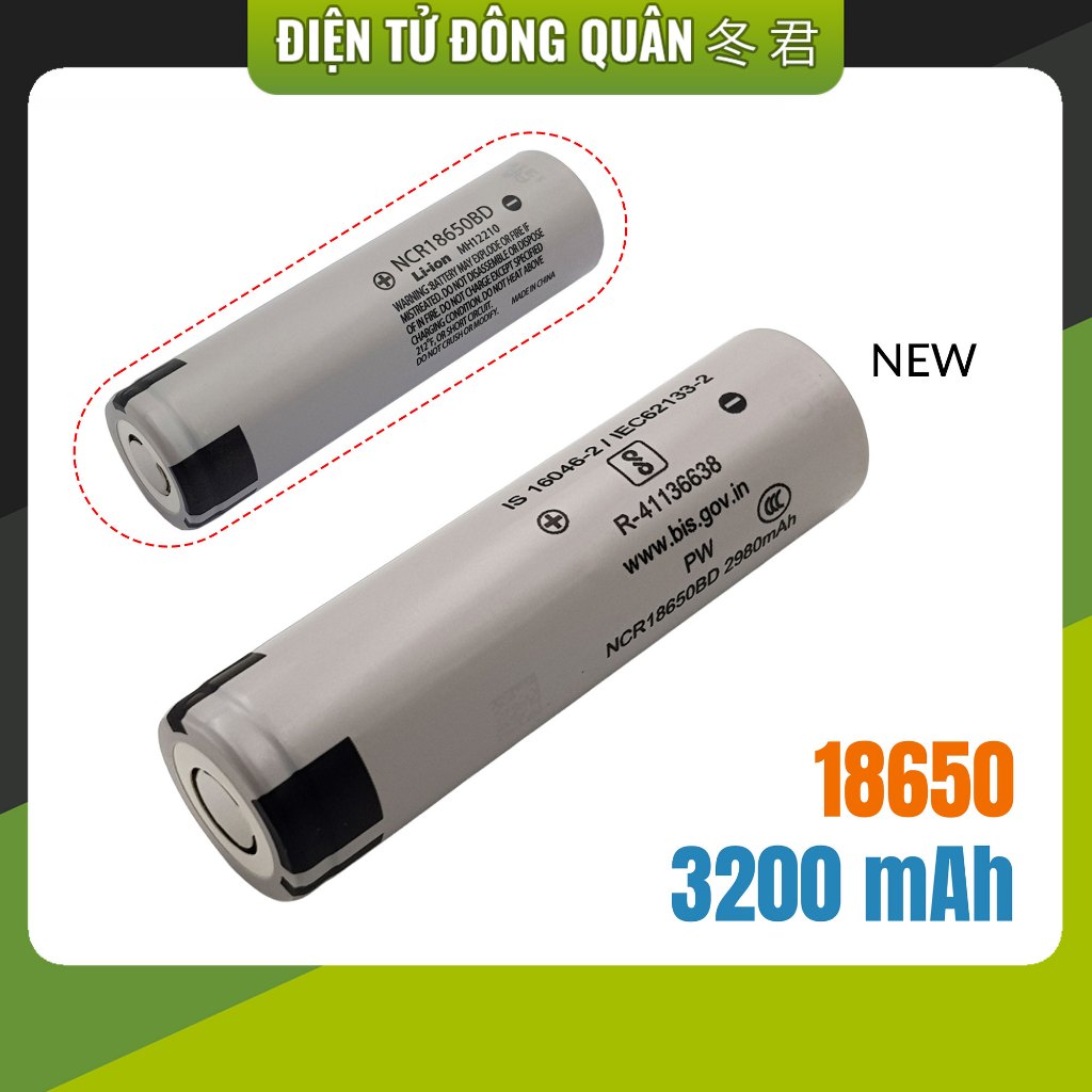 [HCM]  Pin cell Li-on NCR18650BD (dung lượng lên tới 3200mAh)