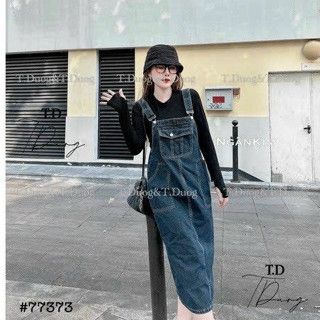 Yếm váy jean Nữ phối dây rút cao cấp JL JohnsonLi