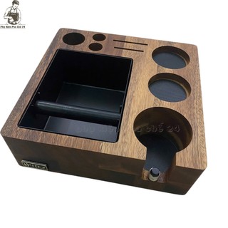  Tamper Base| Giá Đỡ Bằng Gỗ Đỡ Tay Cầm Pha Cà Phê Kèm Hộp Đập Bã | Dụng Cụ Barista 