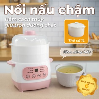 Nồi Nấu Cháo Chậm cho bé Beemi 1L Chính Hãngchưng yến hầm cách thủy kho cá Tiện Dụng Thiết Kế Hiện Đại beemi86