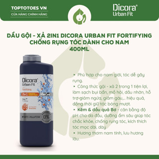 Dầu Gội - Xả 2in1 Dicora Urban Fit Fortifying chống rụng tóc dành cho nam - 400ml [NHẬP KHẨU CHÍNH HÃNG 100%]