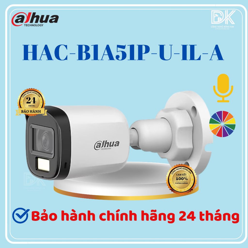 Camera HDCVI DAHUA DH-HAC-B1A51P-U-IL-A Smart Dual Light 5.0 Megapixel