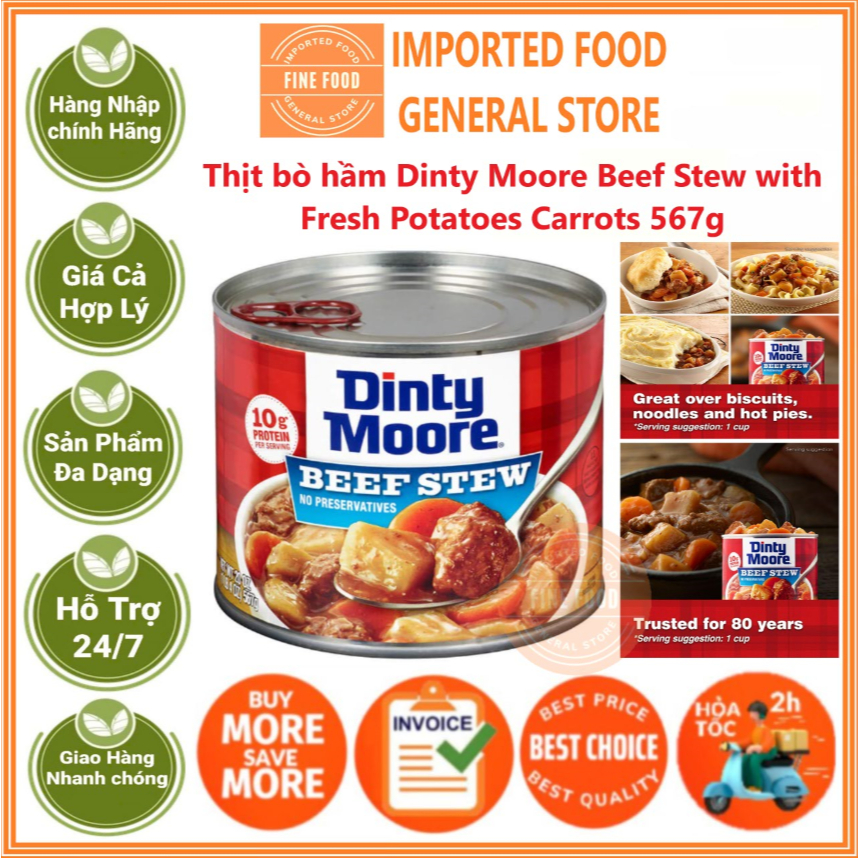 Thịt bò hầm Dinty Moore Beef Stew with Fresh Potatoes Carrots 567g