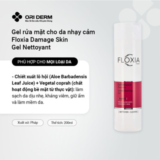  Sữa rửa mặt da mụn nhạy cảm Floxia Damage Skin Gel 200ml - Làm sạch dịu da tổn thương phục hồi da 