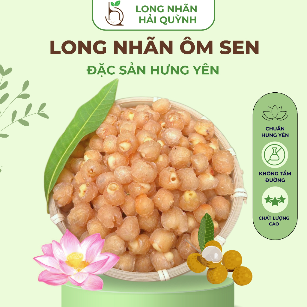  Long Nhãn Ôm Sen Hưng Yên - Hỗ Trợ Giấc Ngủ Ngon Bổ Sung Sắt Tự Nhiên Không Đường Hữu Cơ Ăn Vặt Nấu Chè Pha Trà 