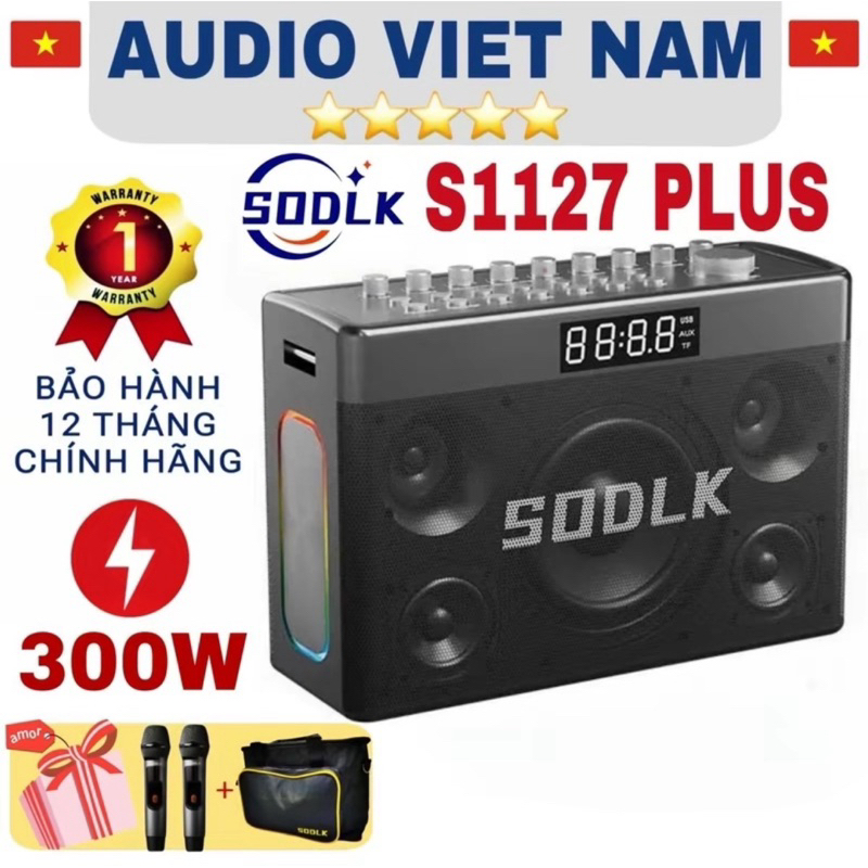  Loa SODLK S1127 plus phiên bản mới | công suất 300w | pin 19.800mah liên tục 8-10h | livestream | loa s1127 plus 