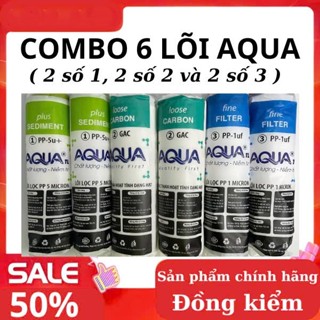[Combo 6]Lõi lọc nước thô  AQUA số 1-2-3(tặng tay tháo lắp)Bao gồm 2 lõi số1,2 lõi số 2 và 2 lõi số3