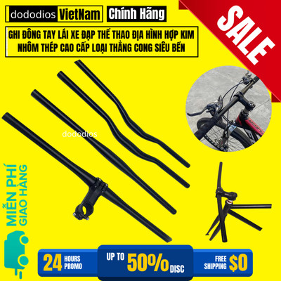 Ghi Đông Tay Lái Xe Đạp Thể Thao Địa Hình Hợp Kim Nhôm Thép Cao Cấp Loại Thẳng Cong Siêu Bền - Chính Hãng Dododios