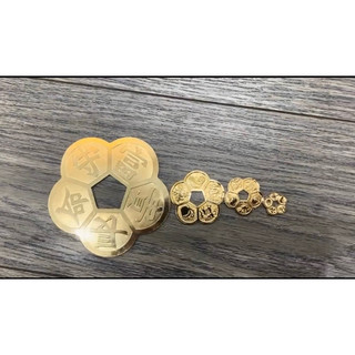 Đồng xu Hoa Mai 05 Cánh Mạ 24K Bỏ Ví 3 Cỡ: đường kính 1.5cm; 2.5cm; 3.5cm -Vật Phẩm Phong Thủy May Mắn