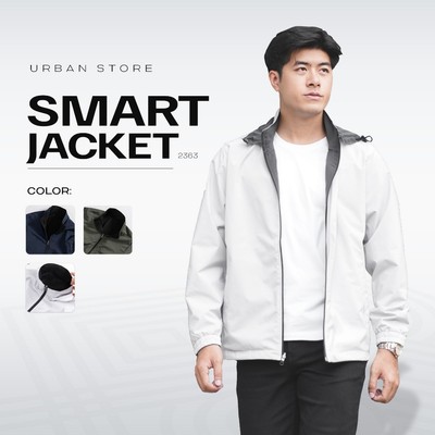 Áo Khoác Gió 2 Mặt Nam URBAN 2 Lớp Có Mũ, Chống Nước, Cản Gió, Giữ Ấm Tốt NO. 2363