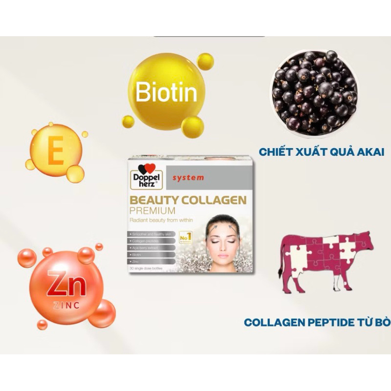 Nước Uống Collagen Thuỷ Phân Chống Lão hóa, Đẹp Da Doppelherz Beauty Collagen 30 ống