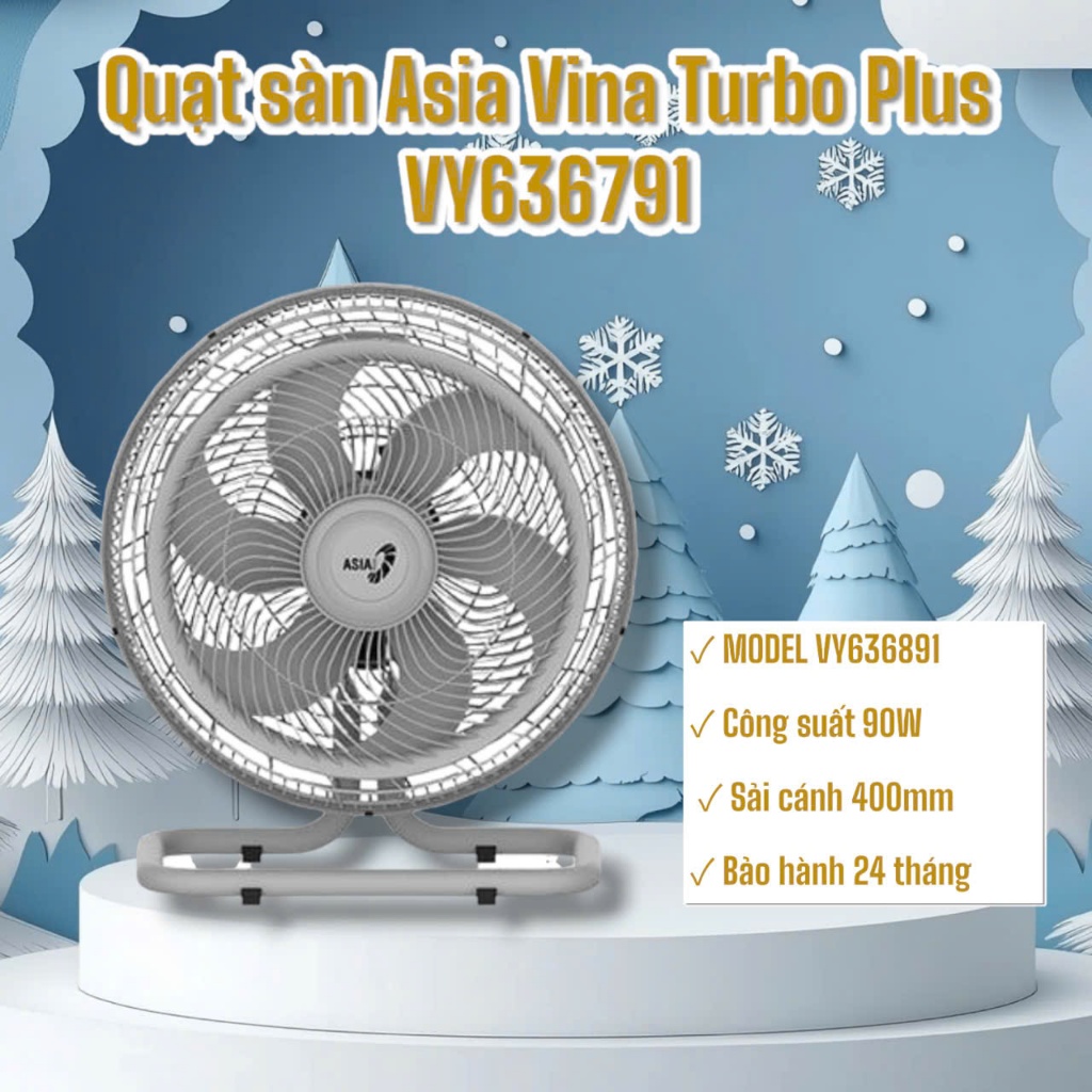  QUẠT SÀN ASIA TURBO PLUS 90W XÁM VY636791 