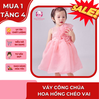   TIỆM MAY MẸ VOI XINH -TẶNG PHỤ KIỆN  Váy công chúa đầm công chúa thiết kế hoa hồng màu trắng đỏ hồng vàng cho bé gái 