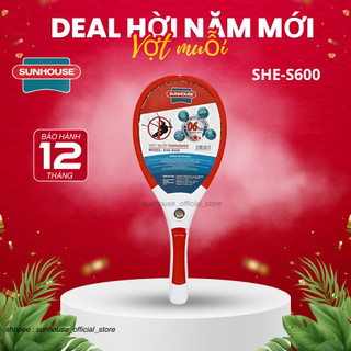  Vợt Muỗi Sunhouse SHE-S600 Có kèm đèn chiếu sáng - Bảo hành chính hãng 12 tháng 