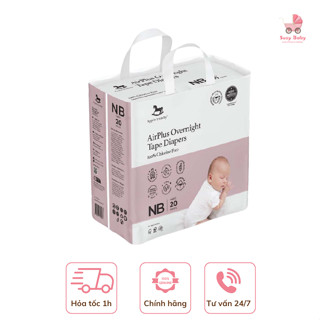 Bỉm Applecrumby ngày, đêm cho bé, tã bỉm siêu mỏng chống tràn, thấm hút tốt