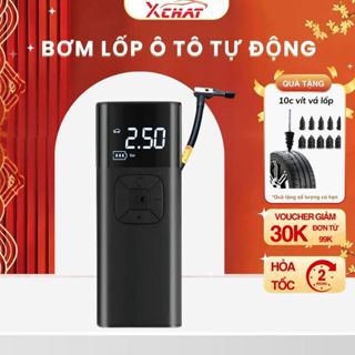 Bơm lốp ô tô tự động XCHAT pin 6000mAh công suất cao, động cơ công nghệ Đức mạnh mẽ - bảo hành 12T