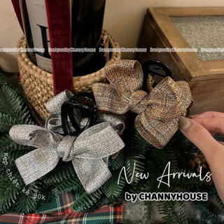 Kẹp tóc ngoạm 3sz dáng nơ chất liệu tweet mỏng phù hợp với mọi độ dày tóc KN [ChannyHouse]