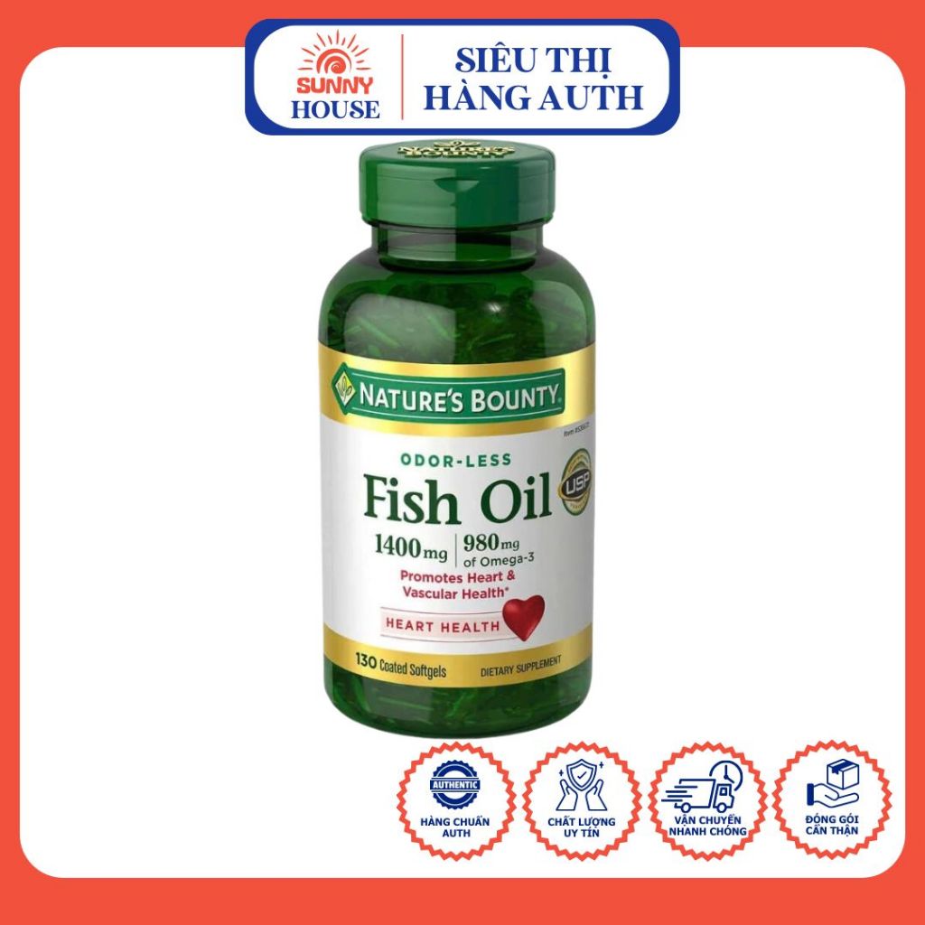 Viên uống dầu cá Fish oil Nature's Bounty 1400mg 130 viên