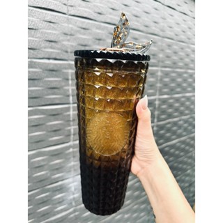 [HÀNG SẴN] Tặng topper vây cá khi mua Ly STARBUCK BLACK GOLD GLITTER DIAMOND 710ml (ĐEN VÀNG vây cá)