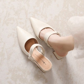 (ship hỏa tốc- có size bé từ 34-40)GIÀY SỤC NỮ ĐẾ VUÔNG CAO 4CM MŨI NHỌN DA MỀM 1606