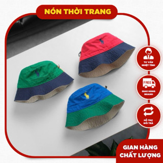 [ Xem Ảnh Thật ] mũ nón vành / bucket polo thêu logo sắc nét con ngựa chất kaki mềm 2 mặt
