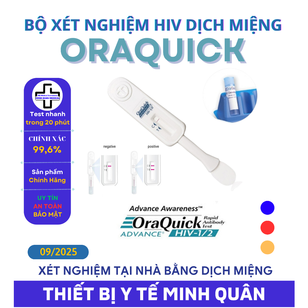 Bộ test HIV OraQuick - Xét nghiệm bằng dịch miệng tại nhà không lấy máu
