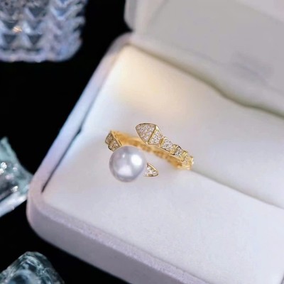 Nhẫn Ngọc Trai 5ly Màu Trắng Ánh Hồng Thời Trang, Sang Trọng - Ngọc Trai Trường Thịnh