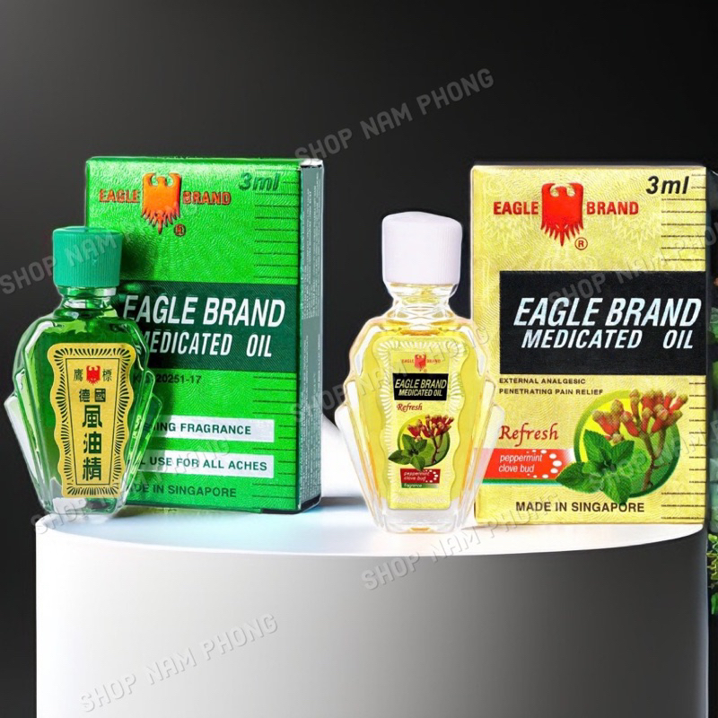 (3ml-12ml-24ml) Dầu Xanh Singapore Nhập khẩu có tiếng việt chính hãng- 1 nắp