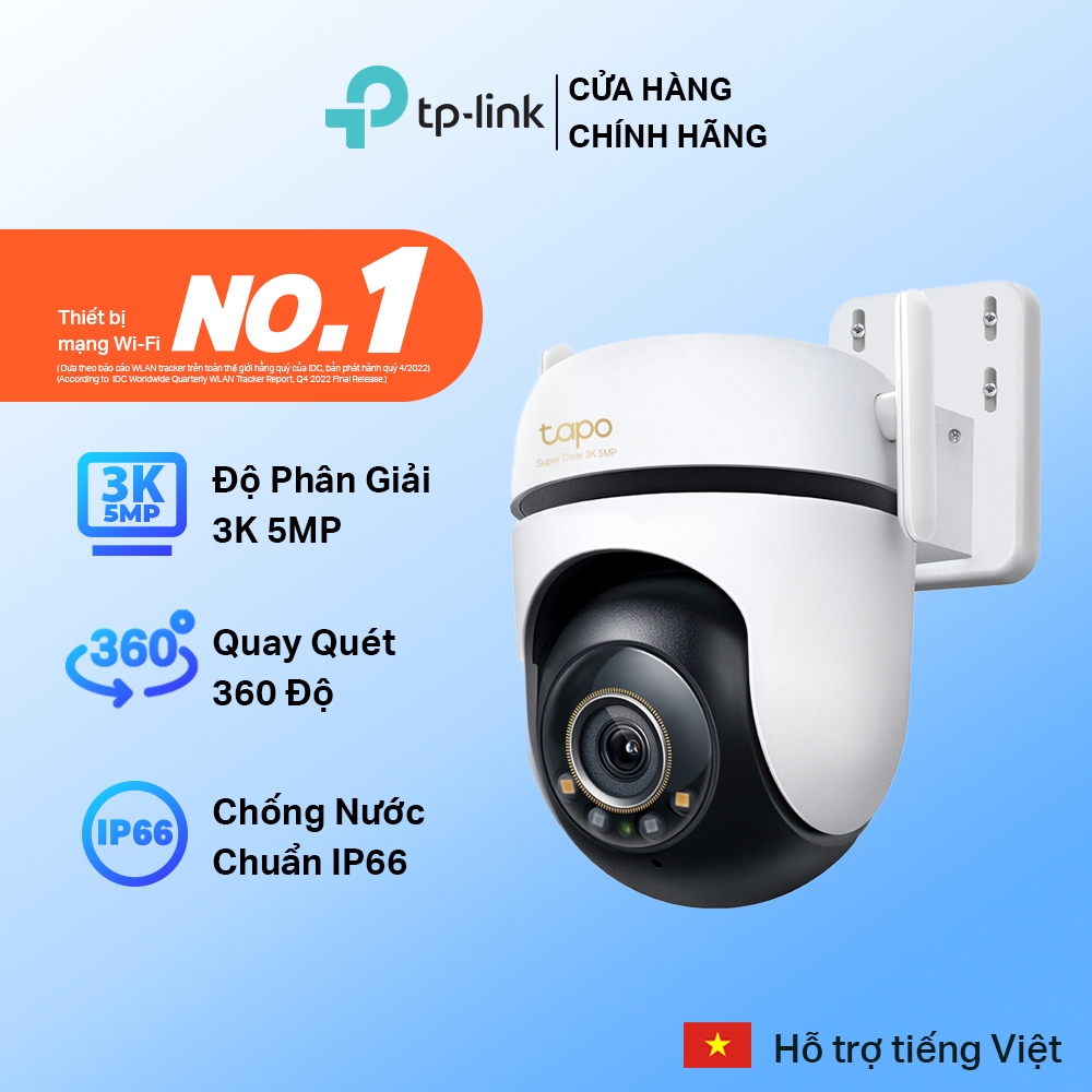 Camera TP-Link Tapo C530WS 5MP 3K, Quay Quét 360 độ, Nhận Diện AI Thông Minh Ngoài Trời