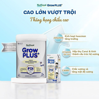 sữa bột Grow Plus bạc Height boosting 1+ cho bé trên 1 tuổi, phát triển chiều cao lon 800grtuổi