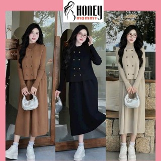   Honey Mommy  Set Đầm Bầu Váy Len Tết Bầu Mùa Đông Vải Len Mongtoghi Form Rộng Cổ Lọ Dáng Suông Đi Làm Đi Chơi HD4725 