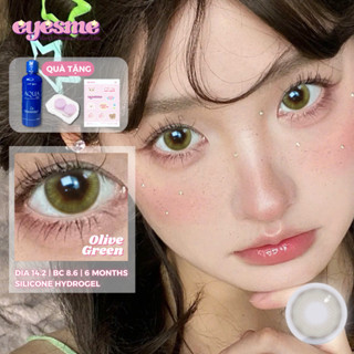 Lens Eyesme - Olive Green - Lens xanh lá có độ cận tư 0 đến 8 độ - Kính áp tròng Hàn Quốc