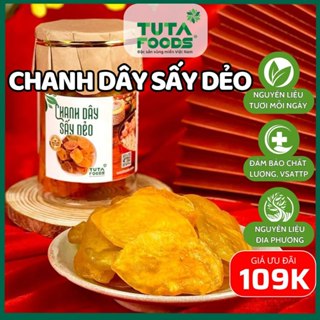 Chanh dây sấy dẻo, chanh leo sấy, trái cây sấy hộp 500gr Tuta Foods giao hỏa tốc Hồ Chí Minh