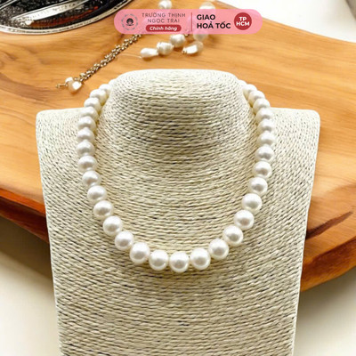 Vòng Cổ Ngọc Trai 10ly Hạt Gần Tròn Độ Sáng 4A Sang Trọng, Quý Phái - Ngọc Trai Trường Thịnh