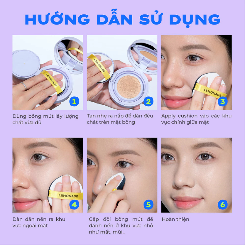 Phấn nước mỏng nhẹ kiềm dầu thuần chay chống nắng Lemonade SuperMatte No Makeup Cushion 15g