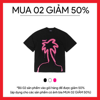 (MUA 2 GIẢM 50%) Áo Thun Oversize Mùa Hè Unisex SWE COCO TEE - Đen/Hồng/Trắng