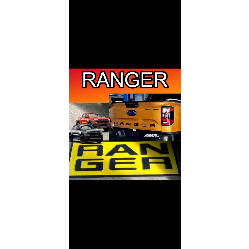 Chữ Ranger dán thùng xe Ford Ranger 2023 - 2024. Chữ Ranger nổi dán bửng xe Ford Ranger (Chuẩn zin)